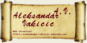 Aleksandar Vakičić vizit kartica